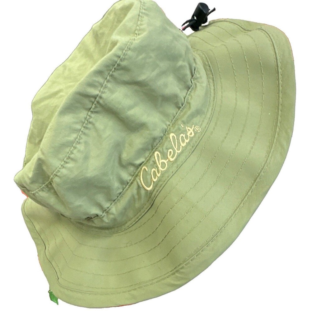 Cabela’s Gore-Tex Wide Brim Bucket Hat Green Waterproof Outdoor Hiking Fishing